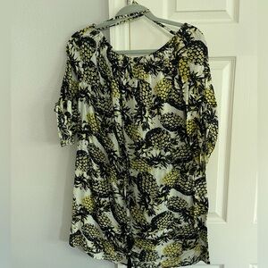 3/4 sleeve Spaggia dolce pineapple tie waist off the shoulder dress size medium